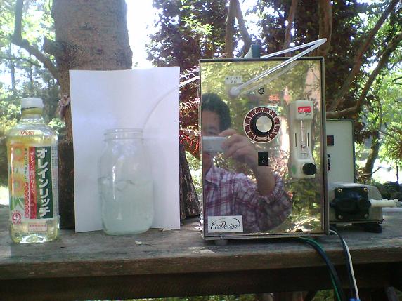 水中植物油のオゾン処理・実験装置